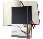 Carnet de notes Conceptum, A4, ligné, noir/rouge