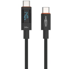 Câble données & charge avec écran, anthracite, 1,2 m