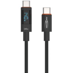 Câble données & charge avec écran, anthracite, 1,2 m