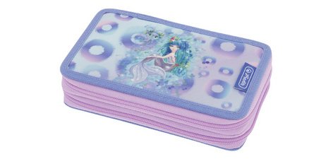 Etui scolaire double 'Mystic Mermaid', 23 pièces