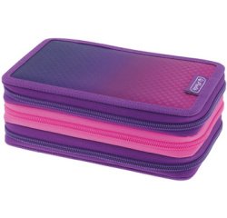 Etui scolaire TriCase 'Dip Dye Pink', 31 pièces