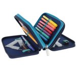 Etui scolaire TriCase 'Dip Dye Blue', 31 pièces