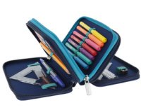 Etui scolaire TriCase 'Dip Dye Blue', 31 pièces