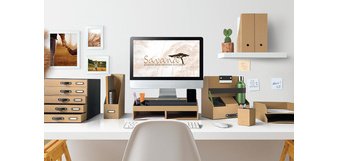 Support pour écran 'Savana', en carton, naturel