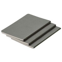 Carnet Booklet B5, A5, grey, lot de 3