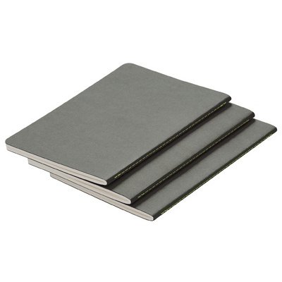 Carnet Booklet B5, A5, grey, lot de 3