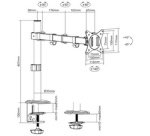 Support d'écran, longueur du bras: 376 mm, noir