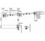 Bras support pour 3 écrans, longueur du bras 658 mm