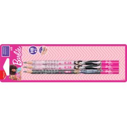 Crayon de papier Barbie, avec gomme, HB, blister de 6