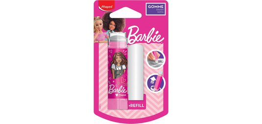 Barbie plastic eraser + refill, blister