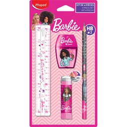 Kit d'écriture Barbie, 4 pièces, sur carte blister