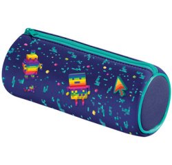 Trousse ronde PIXEL PARTY, bleu