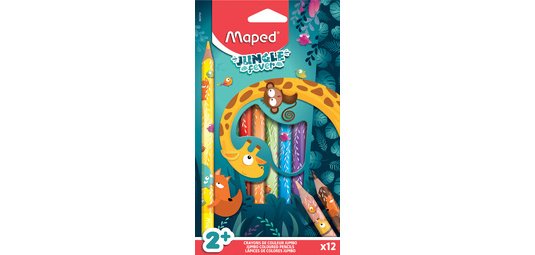 Crayon de couleur JUNGLE fever JUMBO, étui de 12