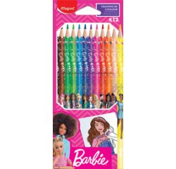 Crayon de couleur Barbie, étui en carton de 12