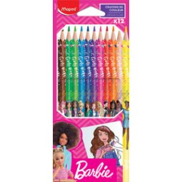 Crayon de couleur Barbie, étui en carton de 12