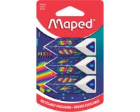 Gomme en plastique Pyramide PIXEL PARTY, blister de 3