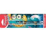 Crayon de papier JUNGLE fever avec gomme, blister de 2