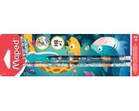 Crayon de papier JUNGLE fever avec gomme, blister de 2