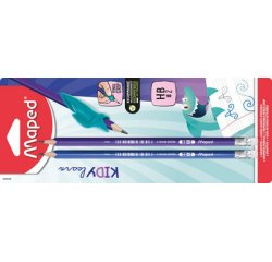 Crayon de papier, avec gomme, HB, blister de 2