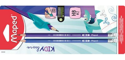 Crayon de papier, avec gomme, HB, blister de 2