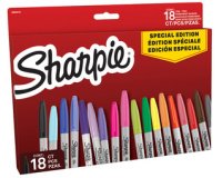 En_rotulador sharpie permanente fino pack vuelta al cole pez blister de 18 unidades colores surtidos