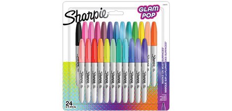 Marqueur permanent Sharpie Glam Pop pointe 1,5 à 3 mm - Pochette de 12