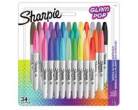 Marqueur permanent Sharpie Glam Pop pointe 1,5 à 3 mm - Pochette de 12