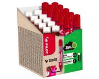 Pack pilot v-board master 10 marqueurs effacables a sec    pointe conique moyenne 10 recharges 5 offertes coloris rouge