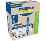 Pack pilot v-board master 10 marqueurs effacables a sec    pointe conique moyenne 10 recharges 5 offertes coloris rouge