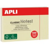 Notes adhésives 'CLASSIC Notes!', 75 x 50 mm, jaune