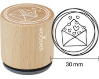 Tampon à motif Woodies 'enveloppe avec coeur'