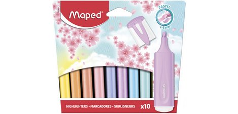 Surligneur FLUO'PEPS PASTEL, blister de 6