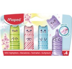 Markeerstift Mini PASTEL, blister van 4