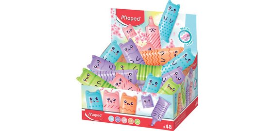 Surligneur Mini PASTEL, présentoir de 48