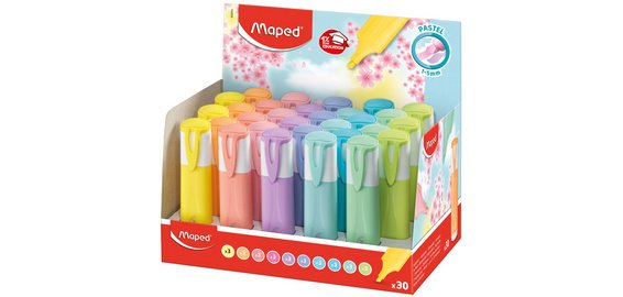Surligneur FLUO'PEPS PASTEL, présentoir de 30