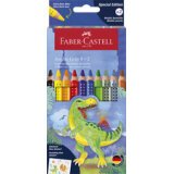 FABER-CASTELL Crayon de couleur triangulaire Jumbo GRIP Dino