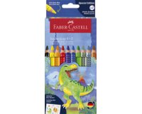 FABER-CASTELL Crayon de couleur triangulaire Jumbo GRIP Dino