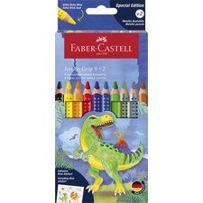 FABER-CASTELL Crayon de couleur triangulaire Jumbo GRIP Dino