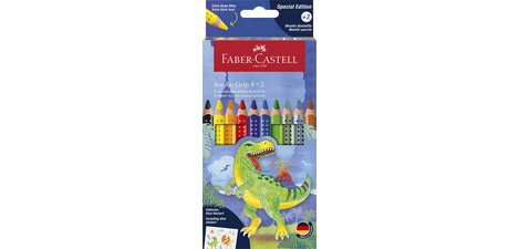 FABER-CASTELL Crayon de couleur triangulaire Jumbo GRIP Dino
