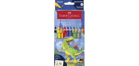 FABER-CASTELL Crayon de couleur triangulaire Jumbo GRIP Dino
