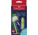 FABER-CASTELL Gel à paillettes Glow in the dark, 2 x 12 ml