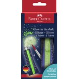 FABER-CASTELL Gel à paillettes Glow in the dark, 2 x 12 ml