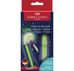 FABER-CASTELL Gel à paillettes Glow in the dark, 2 x 12 ml