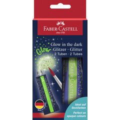 FABER-CASTELL Gel à paillettes Glow in the dark, 2 x 12 ml