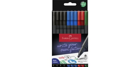 FABER-CASTELL Feutre fin GRIP FINEPEN, étui en carton de 10