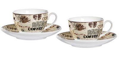 Cappuccino cups, 4 pieces, 22 cl.