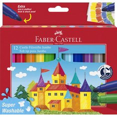 Kleurstift FABER-CASTELL JUMBO Superwashable - etui van 24 stuks