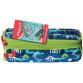 Trousse xxL double compartiments, réversible et personnalisable. Pixel bleue