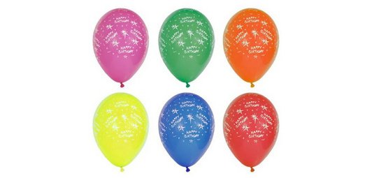 Ballon de baudruche 'Happy Birthday', assorti