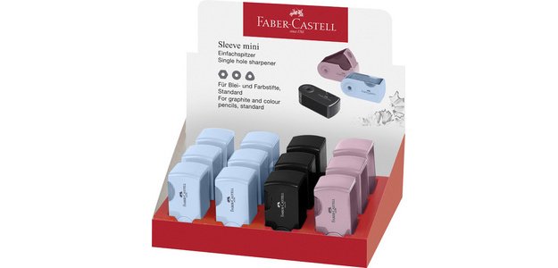 FABER-CASTELL Single Pencil Sharpener SLEEVE MINI, assorted